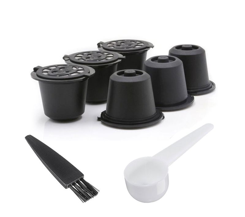 Capsules Compatibles Nespresso (pack De 6 Capsules Rechargeables) - Noir