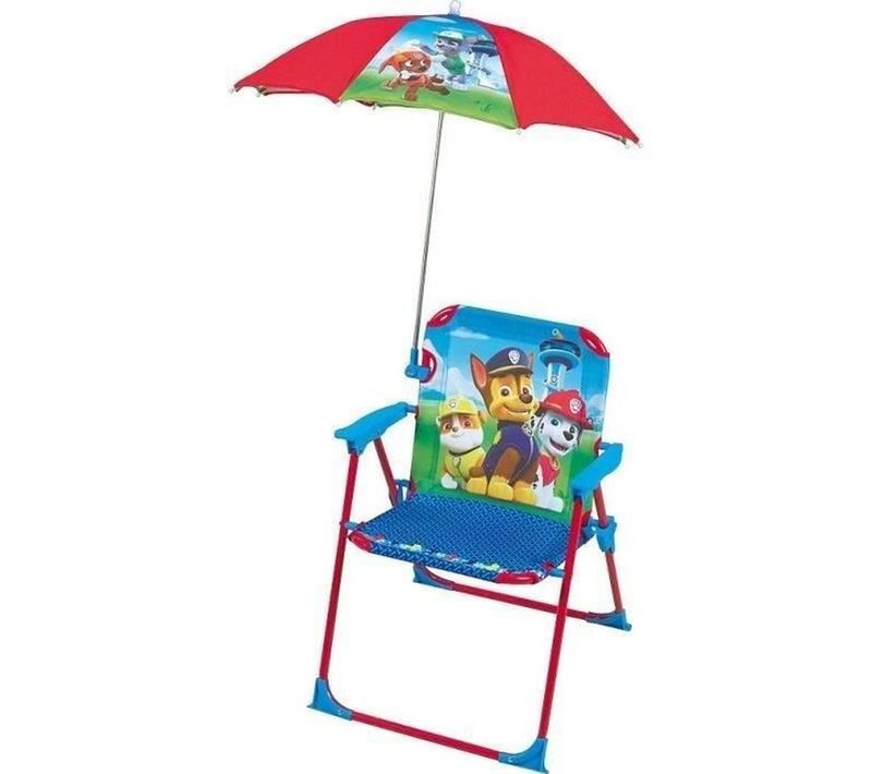 Chaise Pliante Enfant Avec Parasol Amovible 65 Cm - 53x39x39 Cm, 30 Kg Max