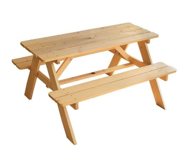 Table Pique-nique Enfant En Pin Avec Bancs Intégrés H53 X L95 X P75 Cm