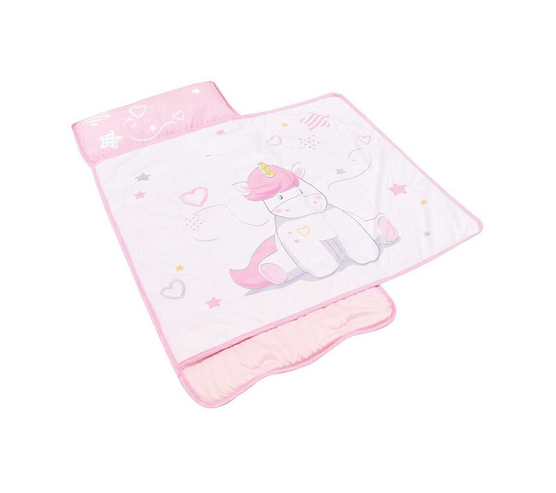 Tapis De Sieste Rose Et Blanc Motif Licorne Facile à Transporter