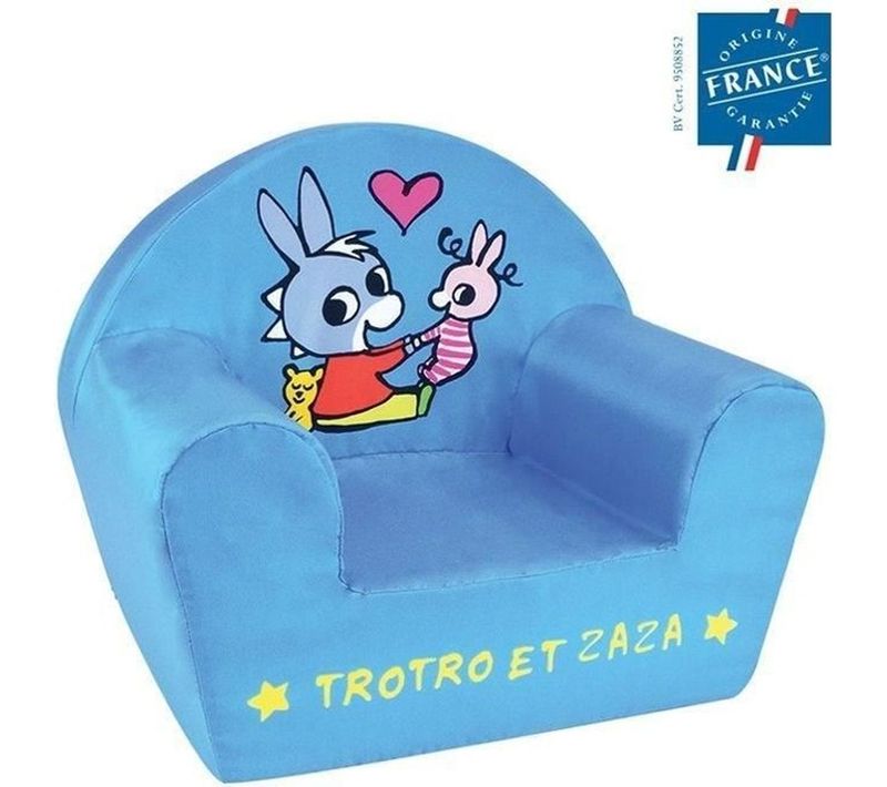 Fauteuil Enfant Trotro et Zaza - H42×l52×p33 Cm, Housse Lavable 30°c