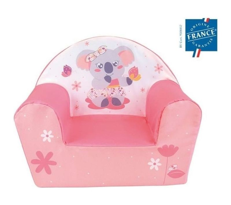 Fauteuil Club Enfant Rose Cally Mimi Koala - H42×l52×p33 Cm, Housse Lavable