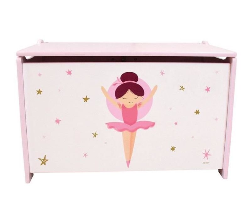 Coffret à Jouets En Bois - Danseuse Ballerine - H.40 X L.58 X P.36 Cm