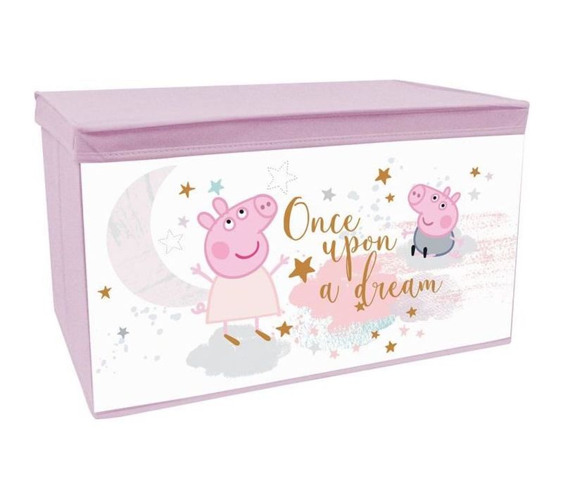 Coffre à Jouets Pliable Peppa Pig - 55,5 X 34,5 X 34 Cm, Rose Pâle