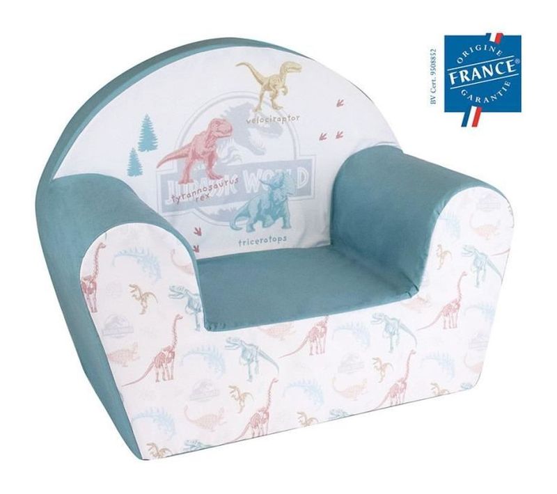 Fauteuil Club Enfant Jurassic World, Housse Polyester Amovible, 52x33x42 Cm
