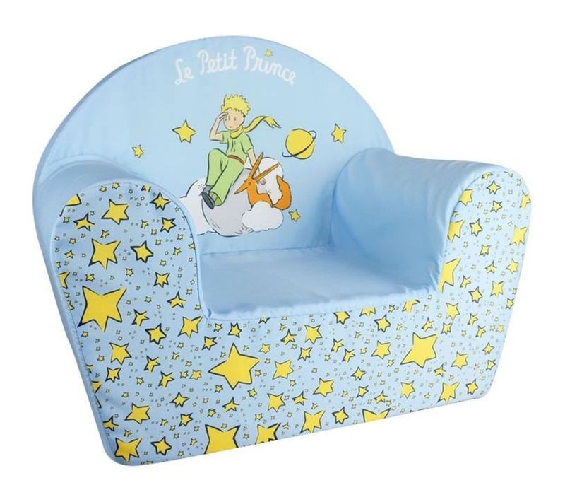 Fauteuil Club Le Petit Prince - Mousse Légère, Tissu Imprimé, Lavable 52x33x42 Cm