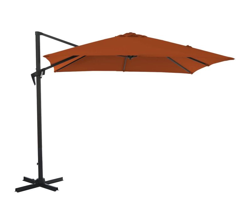 Parasol Déporté Carré En Aluminium 2,5x2,5m Roma Paprika