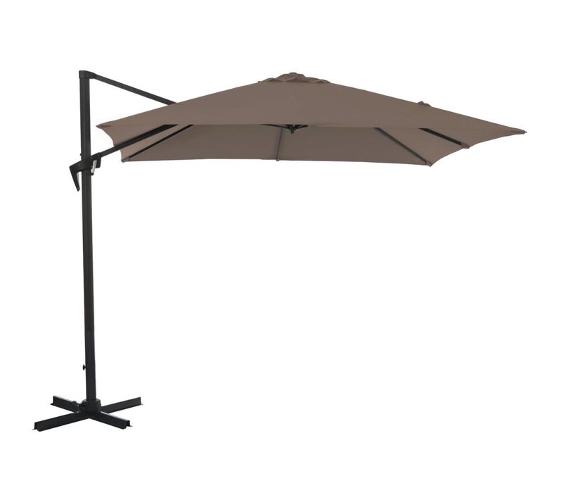 Parasol Déporté Carré En Aluminium 3x3m Roma Taupe