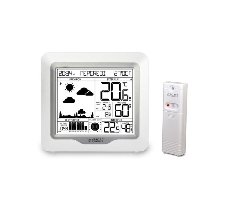 Station Météo Sans Fil Avec écran LCD Ws6823whi-sil