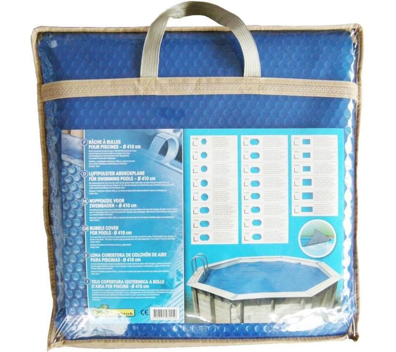 Housse Solaire à Bulles Bordée Pour Piscine Bois D.410 Cm - 400 Microns