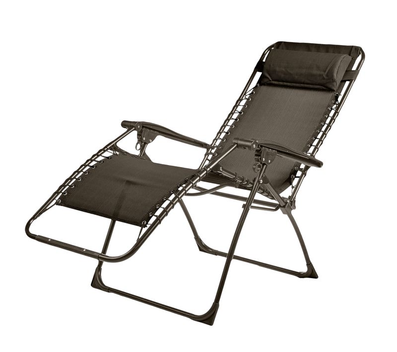 Lot De 2 Fauteuils Relax En Acier - Pliant - Taupe - Palavas