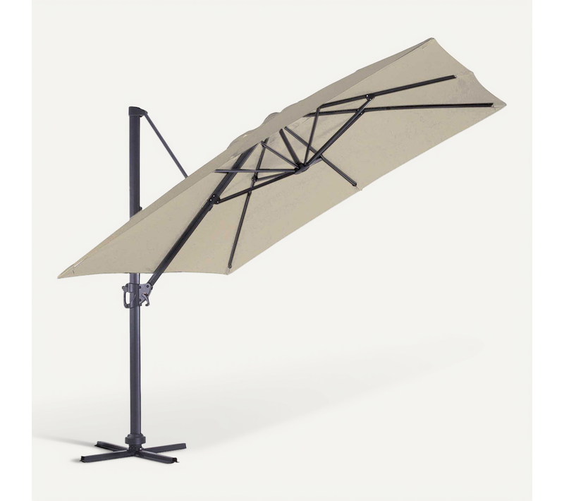 Parasol Déporté 4x3m - Gris Perle - Sunking Xl