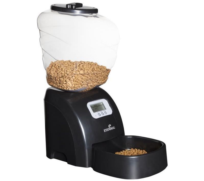 Distributeur Automatique 5 Kg De Croquettes 45x20x47 Cm - Noir - Pour Chat Et Petit Chien
