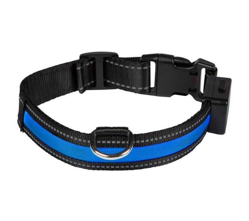 Collier Lumineux Light Collar Rechargeable L Bleu Pour Chien