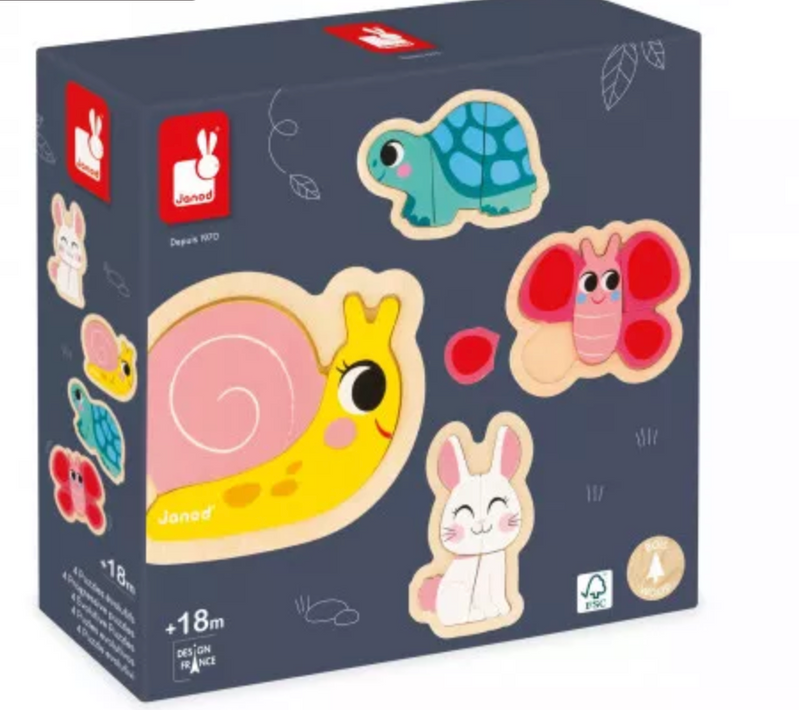 Puzzle Evolutifs Jardin 4 Animaux