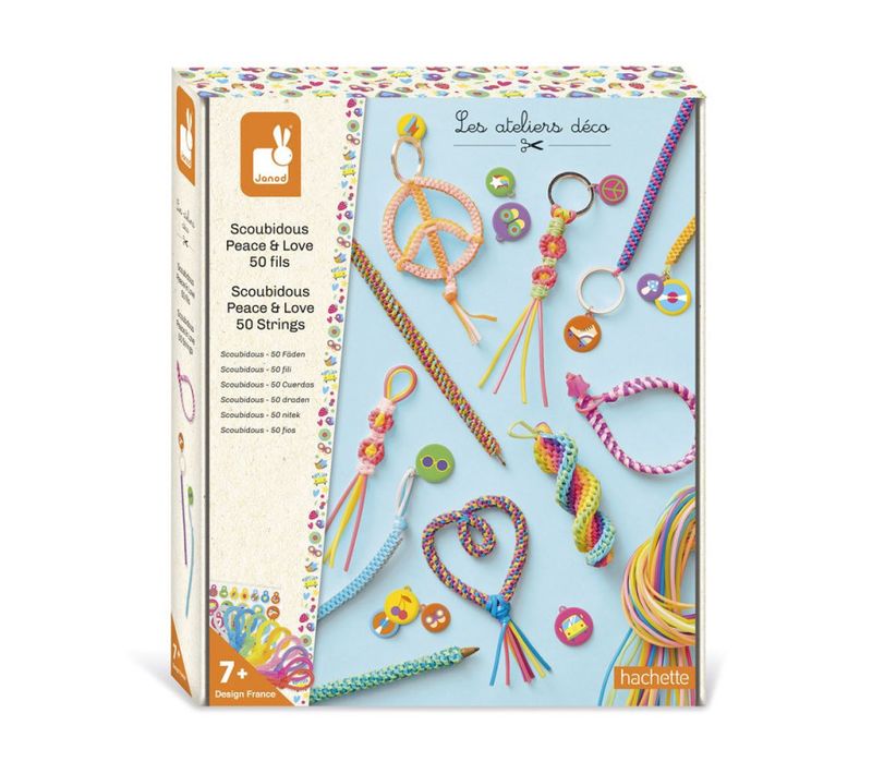 Jeu Créatif Scoubidous Peace et Love 50 Fils