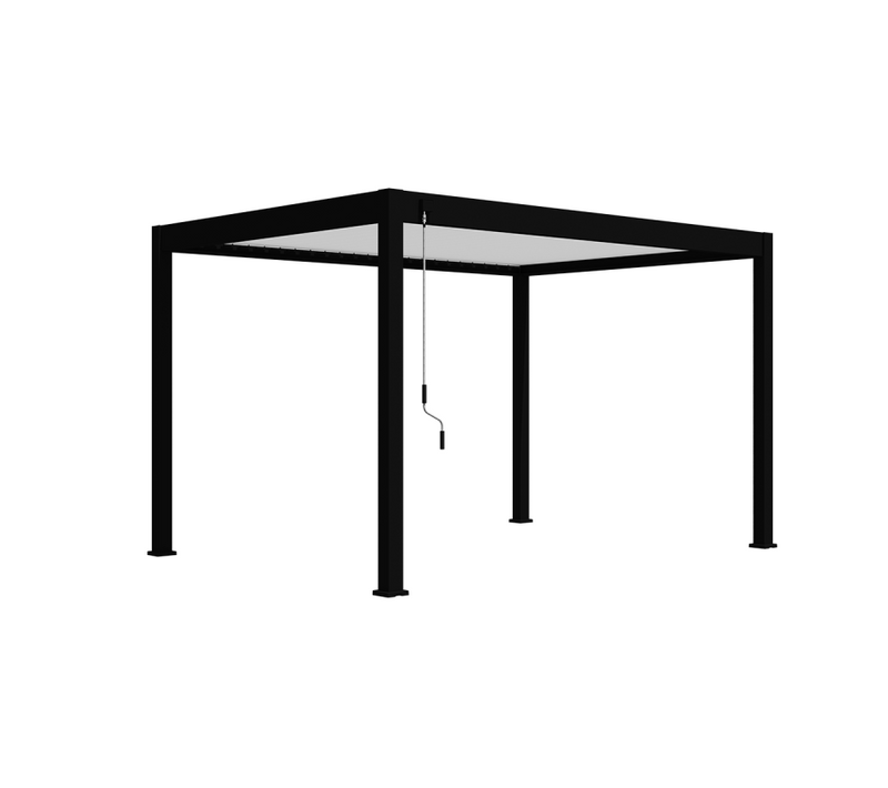 Pergola Bioclimatique Ombréa Autoportante Vs - 3x4m Noir + 1 Store 4m Blanc
