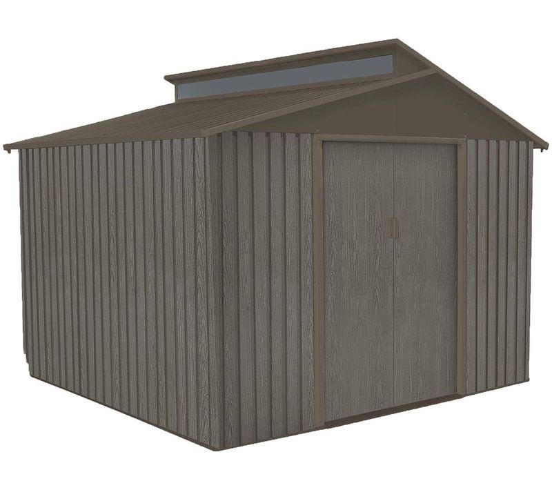 Abri Jardin Métal "bois Vieilli 9384" - 7,25m² - 285 X 257 X 222 Cm - Gris