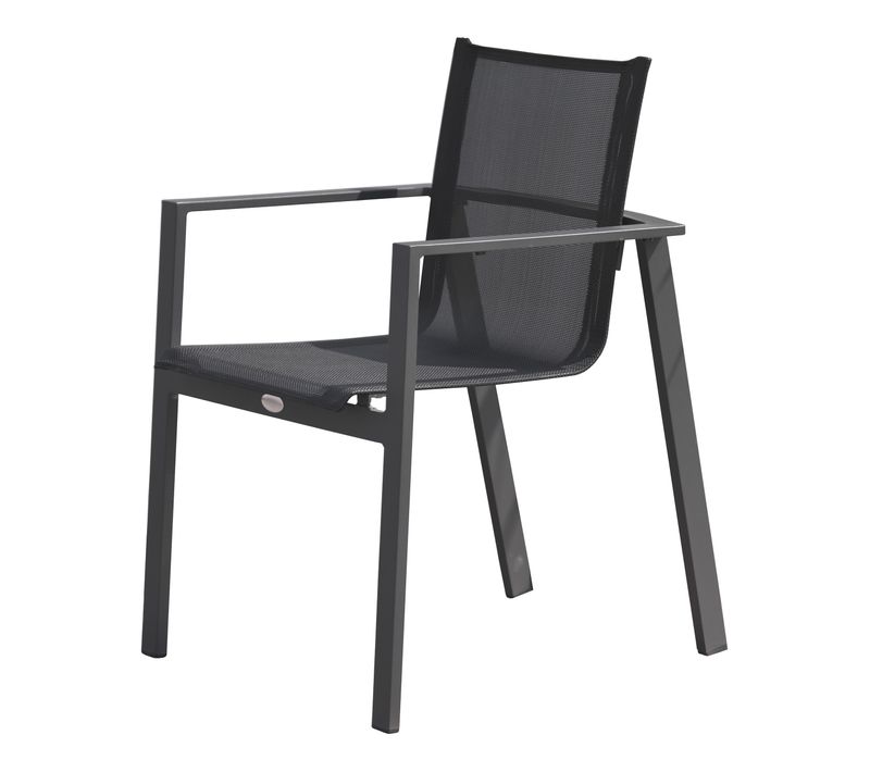 Fauteuil De Jardin Empilable En Aluminium  - Gris Anthracite - Alu-miami