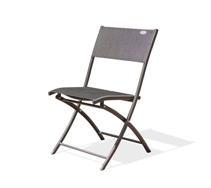 Chaise De Jardin Pliante En Aluminium Et Toile Plastifiéee - Gris Anthracite - C43