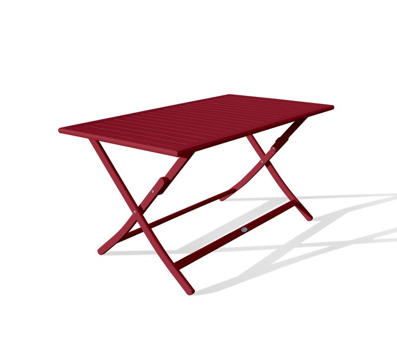 Table De Jardin Pliante En Aluminium - Rouge Carmin - Marius