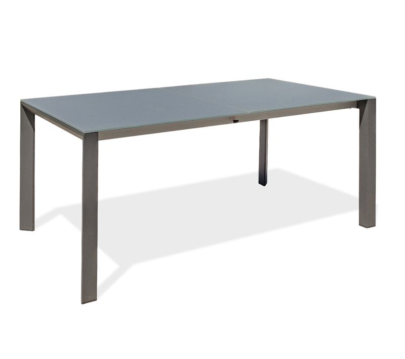 Table De Jardin Avec Rallonge En Hpl Effet Bois - Gris Anthracite - Honfleur