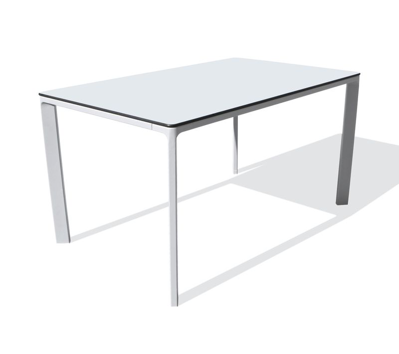 Table De Jardin 6 Places En Aluminium Laqué Et Peinture Epoxy - Blanc - Meet