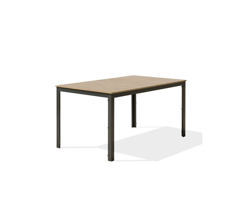 Table De Jardin En Alu Plateau En Polywood Imitation Bois - Gris Anthracite - Boston