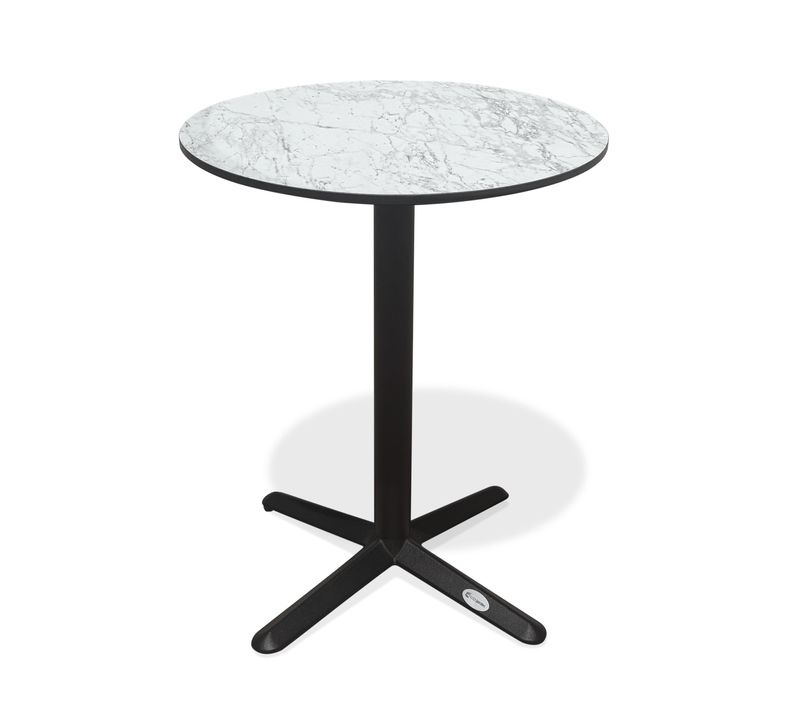 Table Ronde De Jardin En Acier Et Plateau Hpl - Noir - Bistro