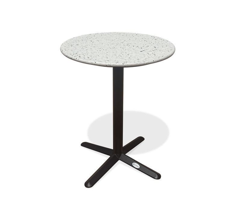 Table Ronde De Jardin En Acier Et Plateau Terrazzo - Noir - Bistro