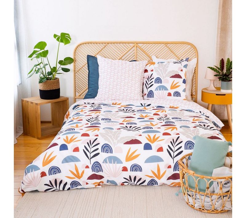 Housse De Couette 240x260 + 2 Taies D'oreiller 63x63 Microfibre Domy