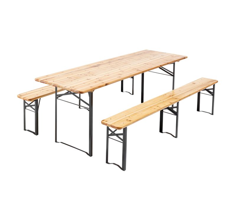 Ensemble Brasserie Table Et Bancs De Jardin En Bois 220 Cm Munich