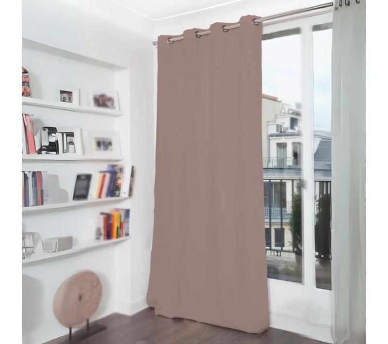 Rideau Phonique Occultant Et Thermique- 140x260 Cm - Beige Foncé