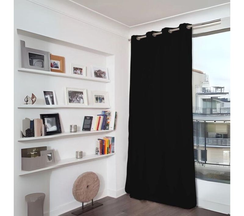Rideau Phonique Occultant Et Thermique - 140x260 Cm - Noir