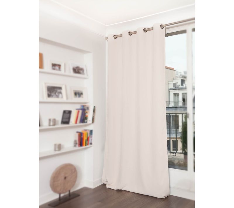 Rideau Grande Hauteur Phonique Thermique Et Occultant - 140x300 Cm - Beige