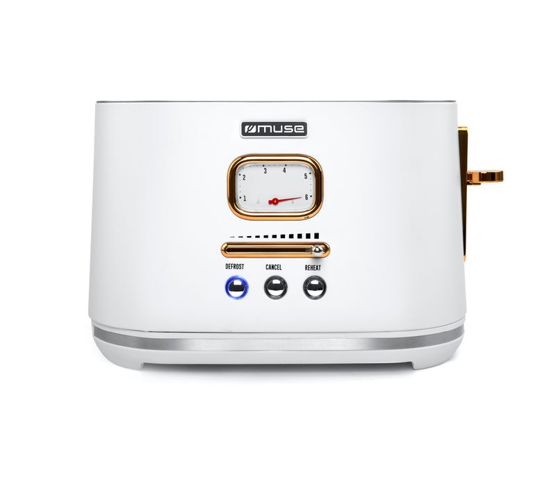Grille pain - 2 tranches - MUSE MS-130 W Blanc et cuivre