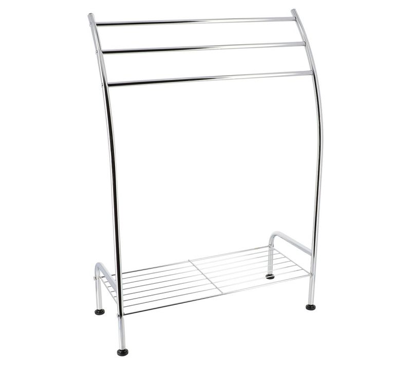 Porte Serviettes 1 étagère 3 Barres Chrome