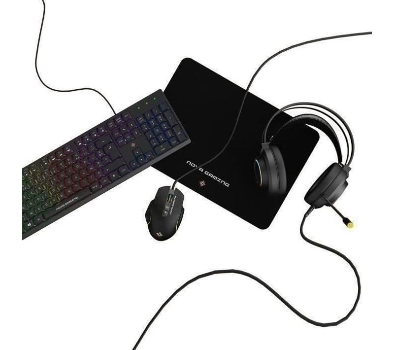 Pack Gaming 4 En 1 Rgb - Aquila - Clavier + Casque + Souris + Tapis