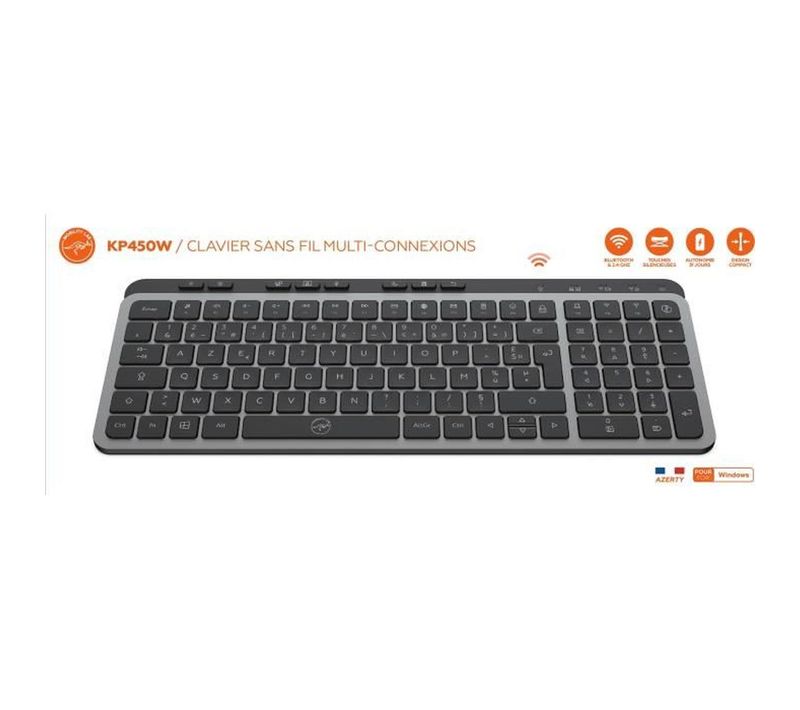 Clavier Sans Fil Compact Azerty Avec Pavé Numérique, USB-c Et Multi-connexion