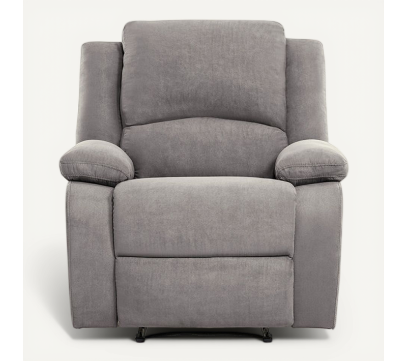 Relax Fauteuil Relaxation - Tissu Gris - Style Contemporain - L 86 X P 90 Cm