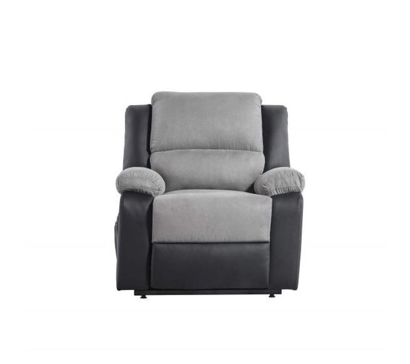 Relaxxo - Fauteuil De Relaxation Releveur Électrique 1 Place Microfibre Et Simili Leo - Gris Et Noir