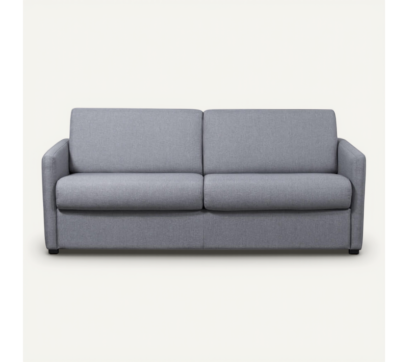 Canapé Convertible Express 3 Places Agathe En Tissu - Matelas 13cm - Gris Clair, Couchage 140x190cm
