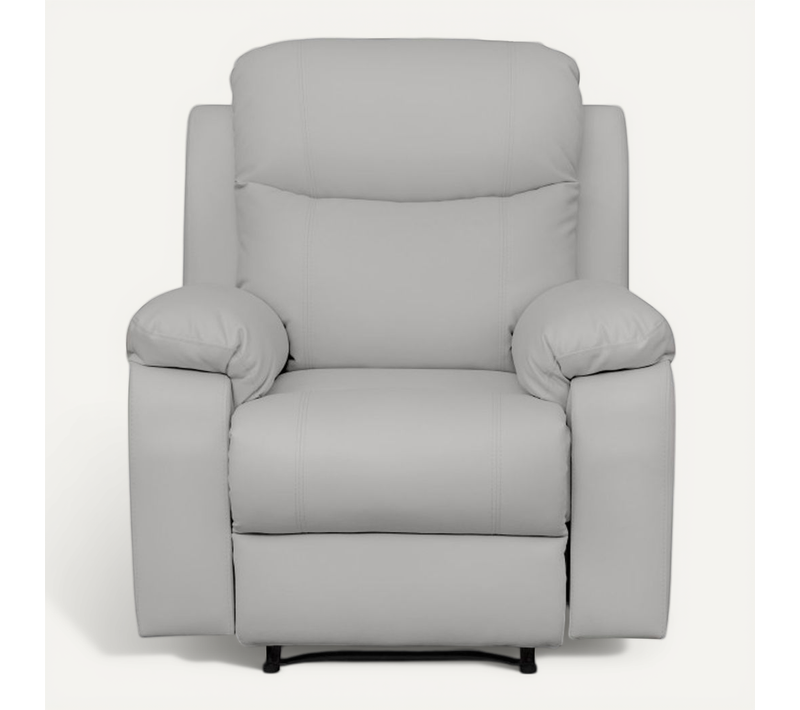 Fauteuil De Relaxation Manuel Bona En Tissu Imitation Cuir - Gris Clair