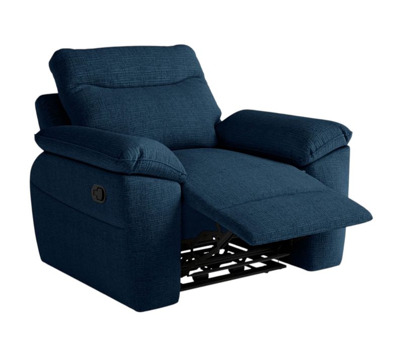 Fauteuil De Relaxation Manuel Ross En Tissu Texturé 3d - Bleu Foncé