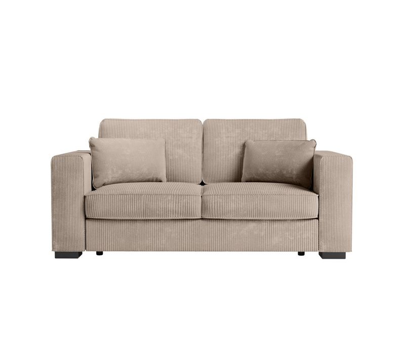 Canapé Droit Fixe 2 Places Belami En Velours Côtelé - Taupe