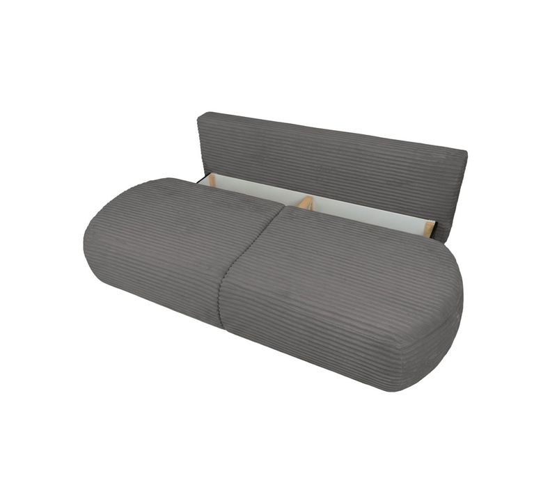 Canapé Convertible Droit 4 Places Fabio En Velours Côtelé épais - Gris Foncé