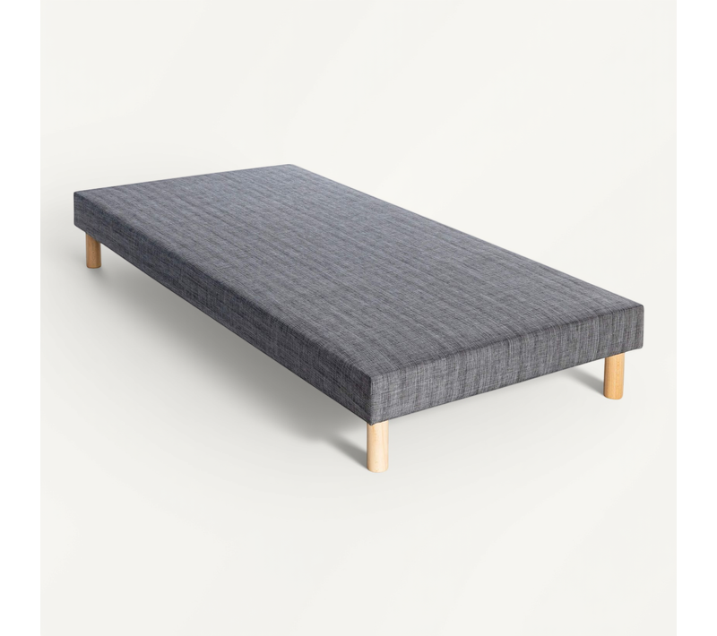 Sommier Déco Tapissier Recouvert 13cm Gris 80x200