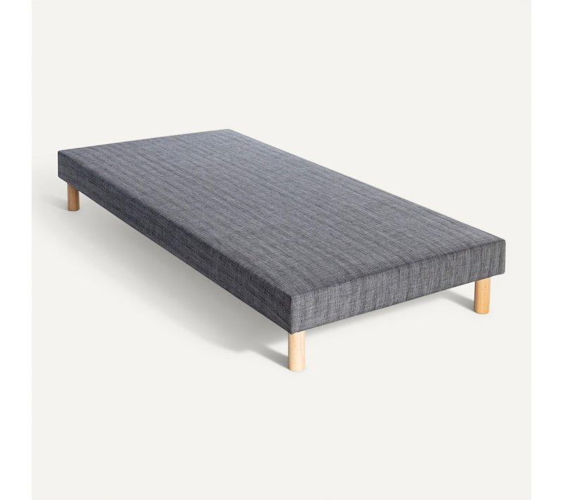 Sommier Déco Tapissier Recouvert 13cm Gris 100x200