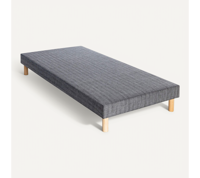 Sommier Déco Tapissier Recouvert 13cm Gris 120x190