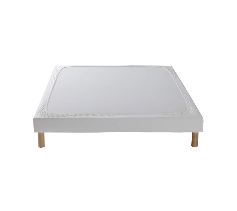 Cache Sommier Coton Jersey Blanc 130x200